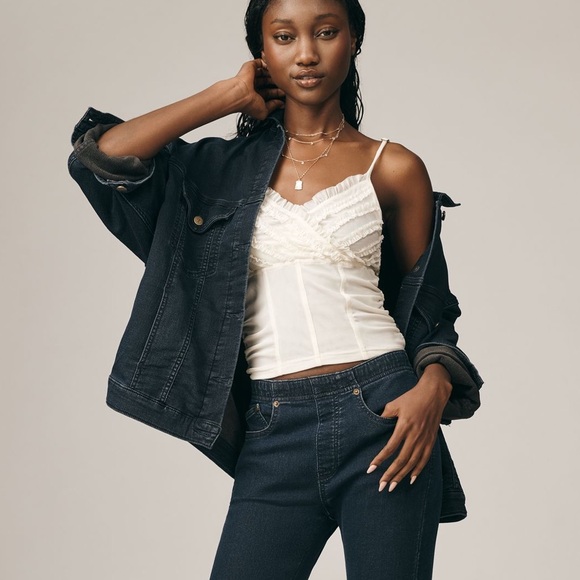 *Anthropologie Pilcro The Weston Denim Knit Boyfriend Jacket - Picture 3 of 5